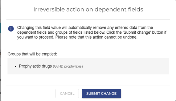 Pop-up on dependent fields